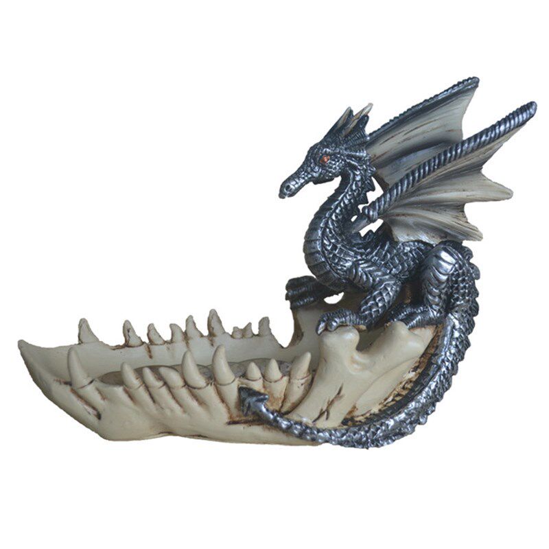 独立站新款巴佛灭巴风特龙雕塑 骷髅獠牙树脂工艺品