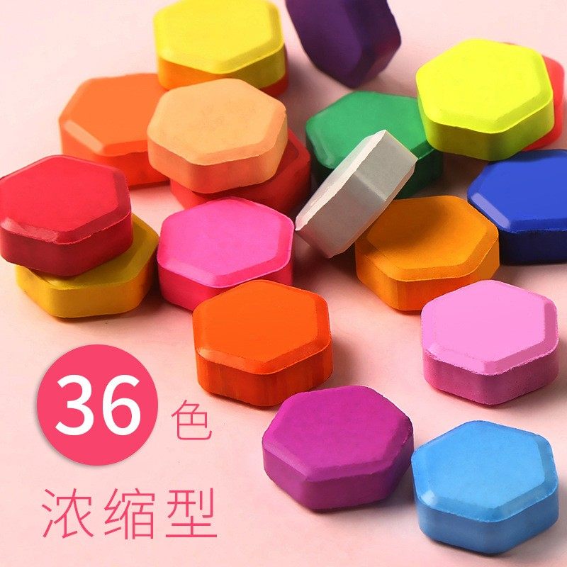 水彩颜料固体色水彩画装水粉饼铁盒分装颜料初学者美术
