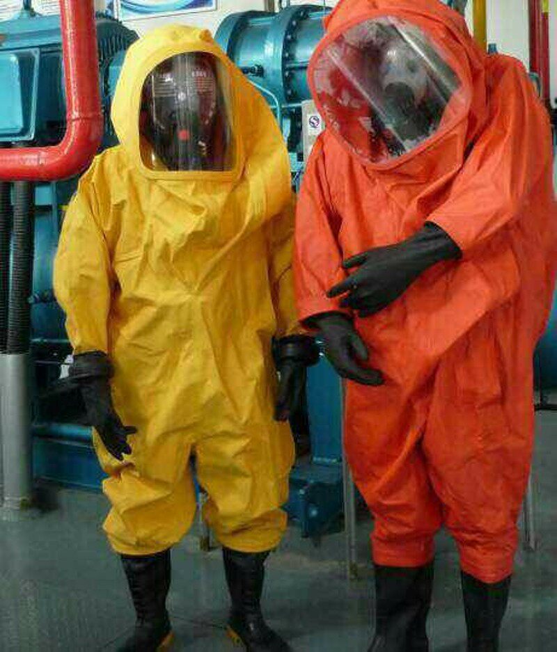轻型防化服隔离连体重型全封闭全身防护耐酸碱化工液氨氨气