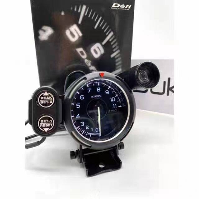 DefiA1汽车改装3.75寸赛车表80mm转速表七彩0-11000带按键大转