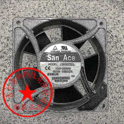 109S025UL 230V 14/12W 0.08/0.07A 120*120*38MM 铝框散热风扇
