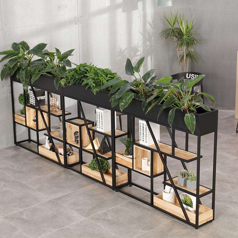 YW铁艺隔断屏风家用客厅绿植花架阳台种植箱办公室装饰镂空木格栅