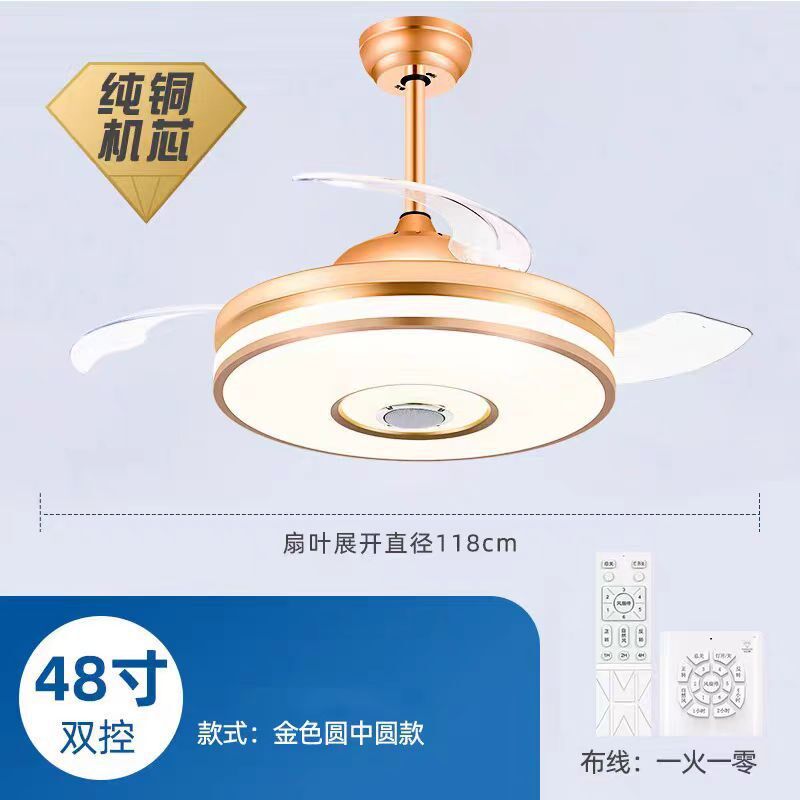 吊扇灯吸顶风扇灯卧室餐厅家用隐形灯扇现代简约遥控吊顶灯