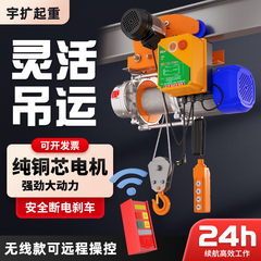 多功能连体升降提升机220v卷扬机1吨 电动葫芦380v家用吊机带跑车
