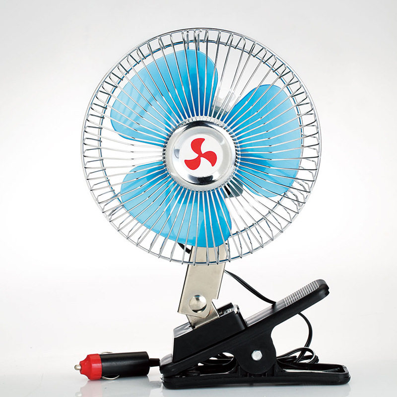 泰谷6寸-10寸3叶轻巧型夹扇12V/24V车载金属夹扇汽车专用风扇