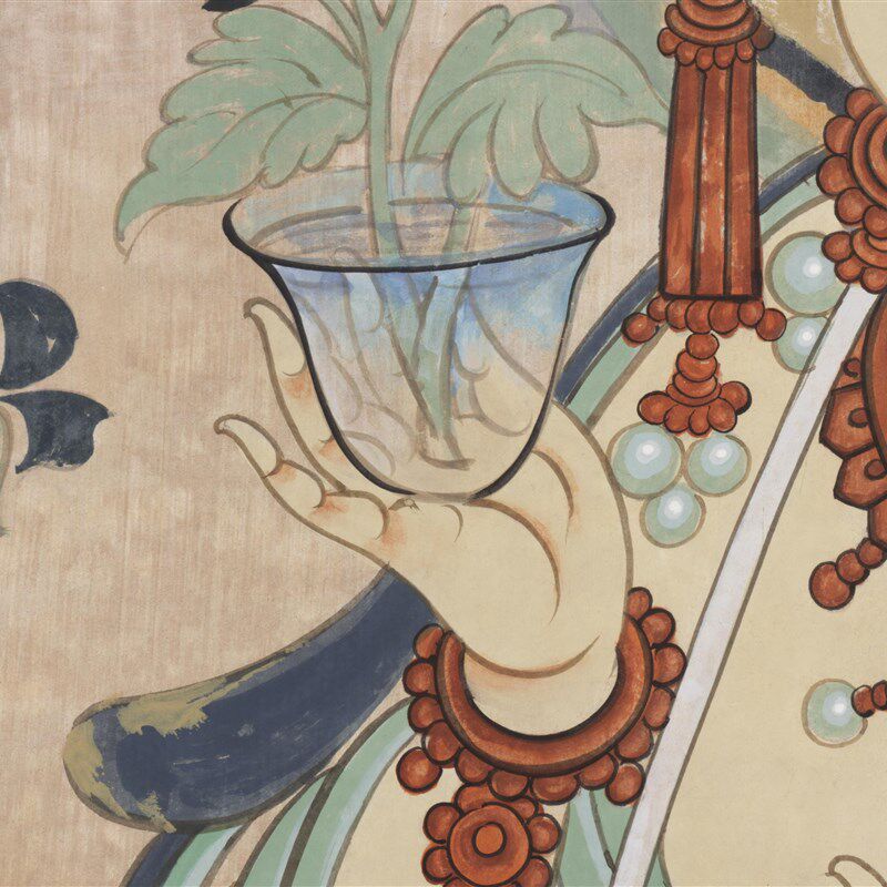 山 观音菩萨像敦煌壁画物竖挂画装饰画艺术微喷复制