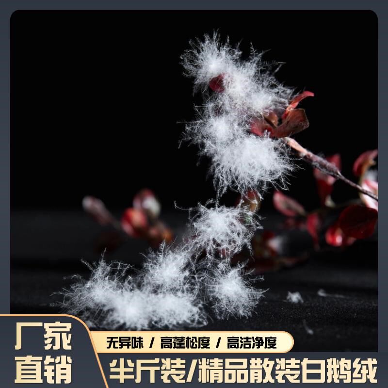 羽绒白鹅绒鹅绒大朵原料水洗羽绒被服填充吊吊羽绒毛