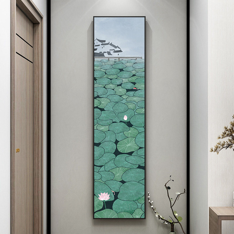 春夏秋冬四季挂画客厅四联装饰画新茶室四条屏玄关背景墙壁画