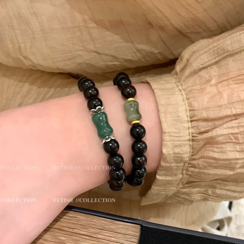麦德龙新中式天然东陵玻琉璃串珠豆豆手链女复古国风高级感手串手