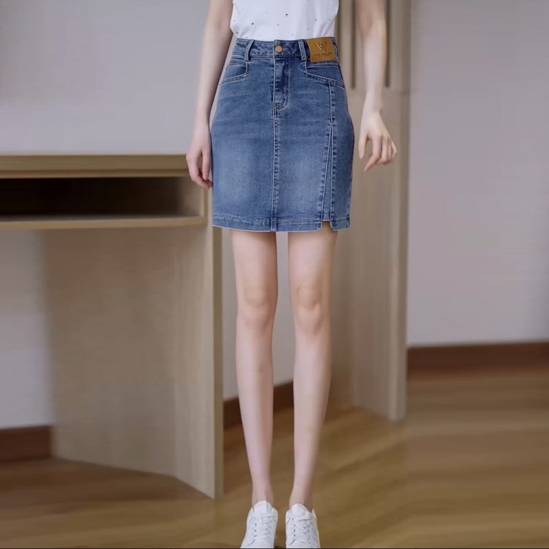 磨白复古牛仔半身短裙女2026夏季薄款凉爽显瘦包臀裙百搭一步裙子