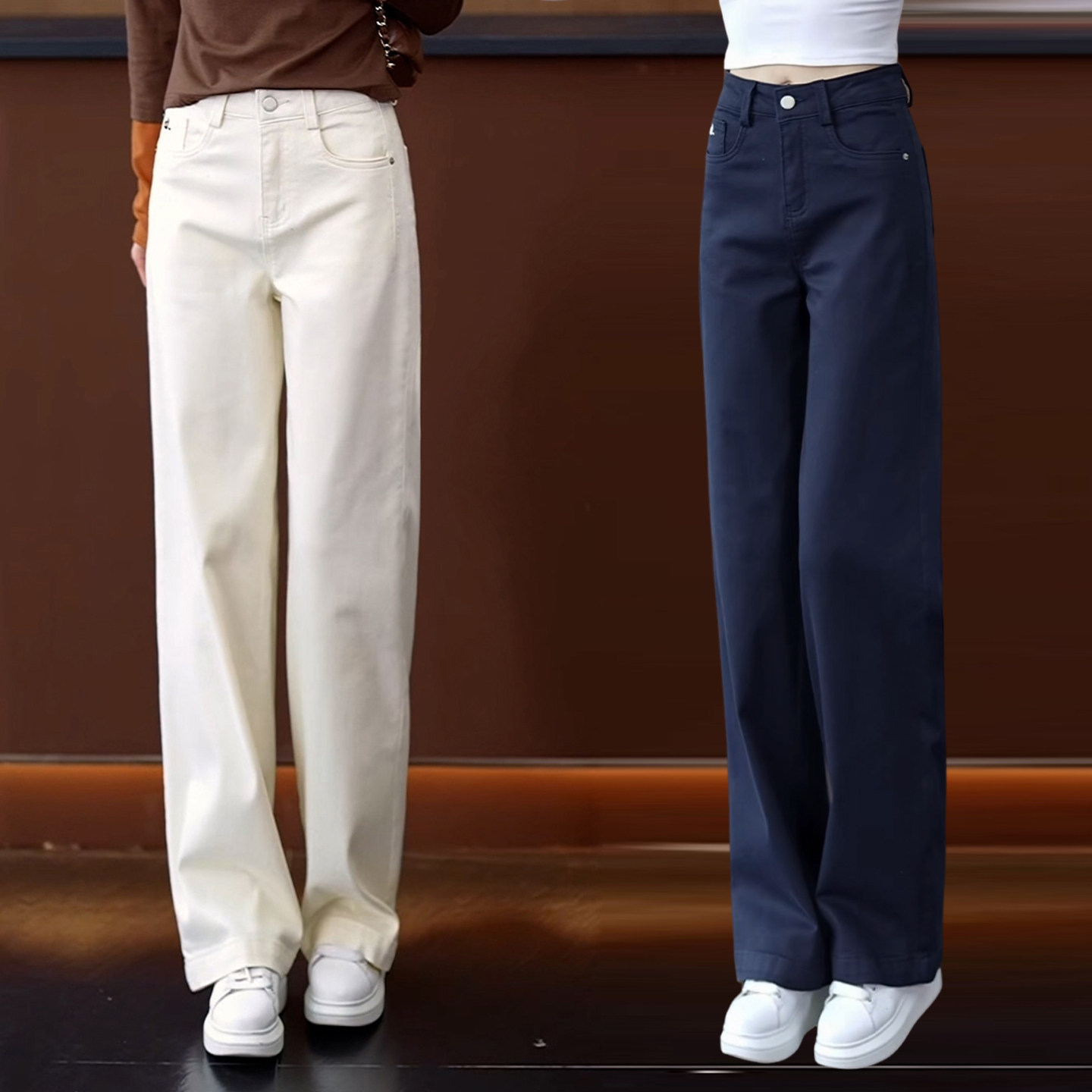 天丝棉牛仔裤女高腰显瘦休闲宽松窄版直筒裤2025春秋舒适百搭长裤,女装/女士精品,牛仔裤,淘宝优惠券,粉丝福利购,淘宝优惠卷