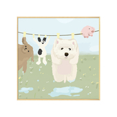 治愈系小狗数字油画填充涂色手工手绘卡通狗狗丙烯油彩装 饰画