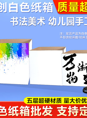 白色箱子印刷正长方形环创美术创作手工印刷大号加厚硬箱
