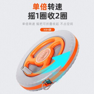 雄狮钢卷尺摇卷尺木材测量圆尺建筑工地纤维皮尺盒尺