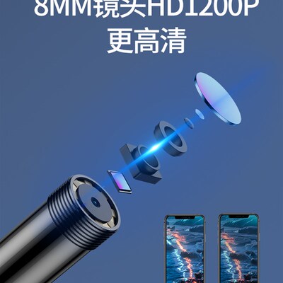 内视镜汽摄像下水道管道监视器窥视镜手外接摄影
