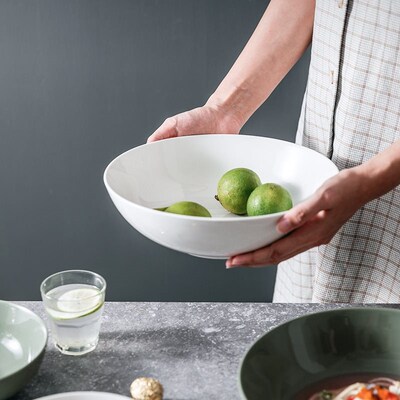 Ceramic large salad bowl, pasta dish, restaurant tableware