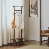 堂北美挂衣架新实木衣帽架落地门型挂衣架