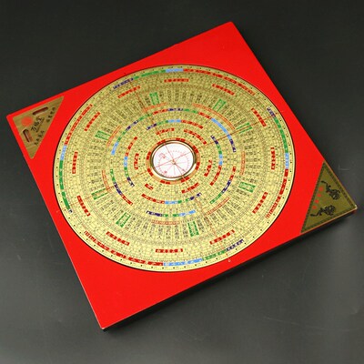 香港老字号综合罗盘万福堂精度黄铜二十山向罗盘八通胜