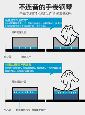 诺艾手卷钢琴键式软键盘式初学者女电子琴钢琴