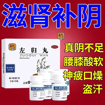 雷氏 左归丸9g*6瓶 用于真阴不足，腰酸膝软，盗汗，神疲口燥