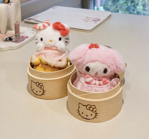 日本可爱广东限定 烧麦kt 虾饺美乐蒂2026年美乐蒂毛绒公仔挂件