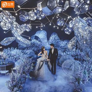饰灯球铁艺婚礼现场布置空中挂件婚礼堂灯箱 百界婚庆道具吊顶装