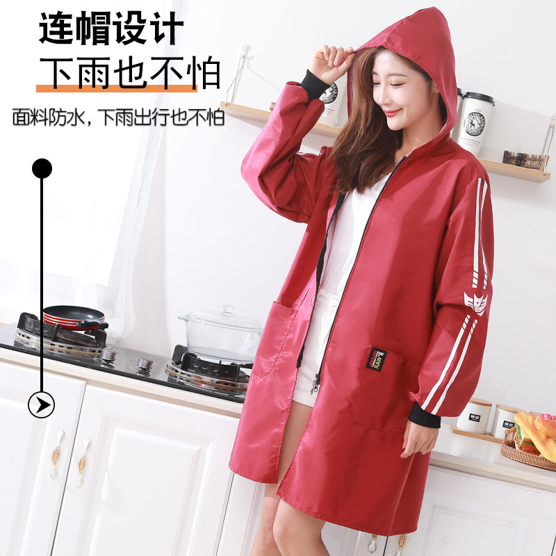 长袖外穿大罩衣女防水防油污大码工作服画画围裙男印字