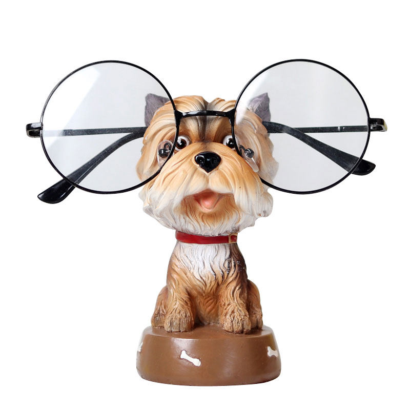 创意爱小狗眼镜搁架眼镜店饰展示架子居办公桌眼镜支架