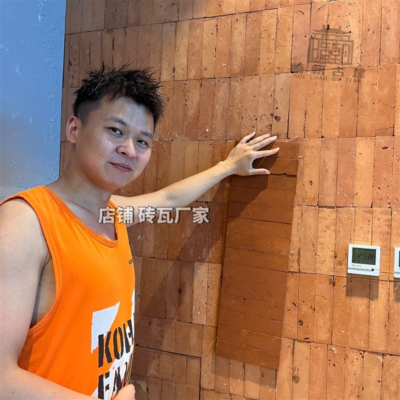 红色艺术砖马赛密拼红墙砖复古红砖块形象背景墙红砖切片
