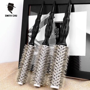 卷发梳发廊铝管猪鬓毛滚梳卷发梳子女士内扣吹造型梳蓬松圆筒滚梳