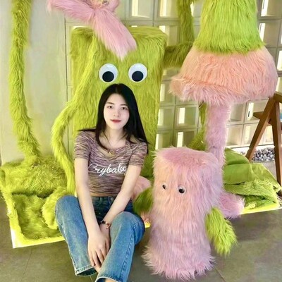 端落水毛长毛绒布料旧物改造长毛背景饰毛绒面料手工制作