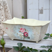 欧式 饰盆 复古铁皮桶桶异形多肉盆器客厅园庭院卉装