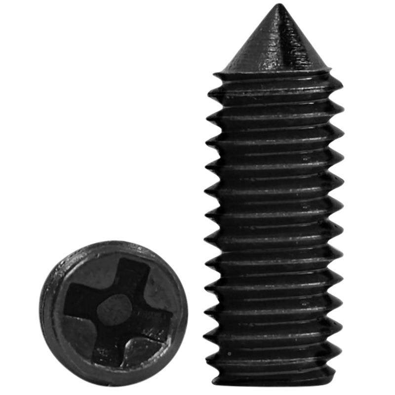 钢黑色十字槽紧定螺丝定位机螺丝尖头止付顶M碳2M3米M4M丝5M6