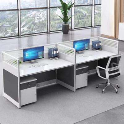 简风/约现代职员办公桌椅组合 办公室办公桌24人/6隔断员工屏卡座