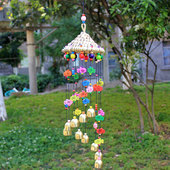 草帽风铃挂饰云南丽江东巴特色中号龙铃挂件阳台卧室装 饰门饰