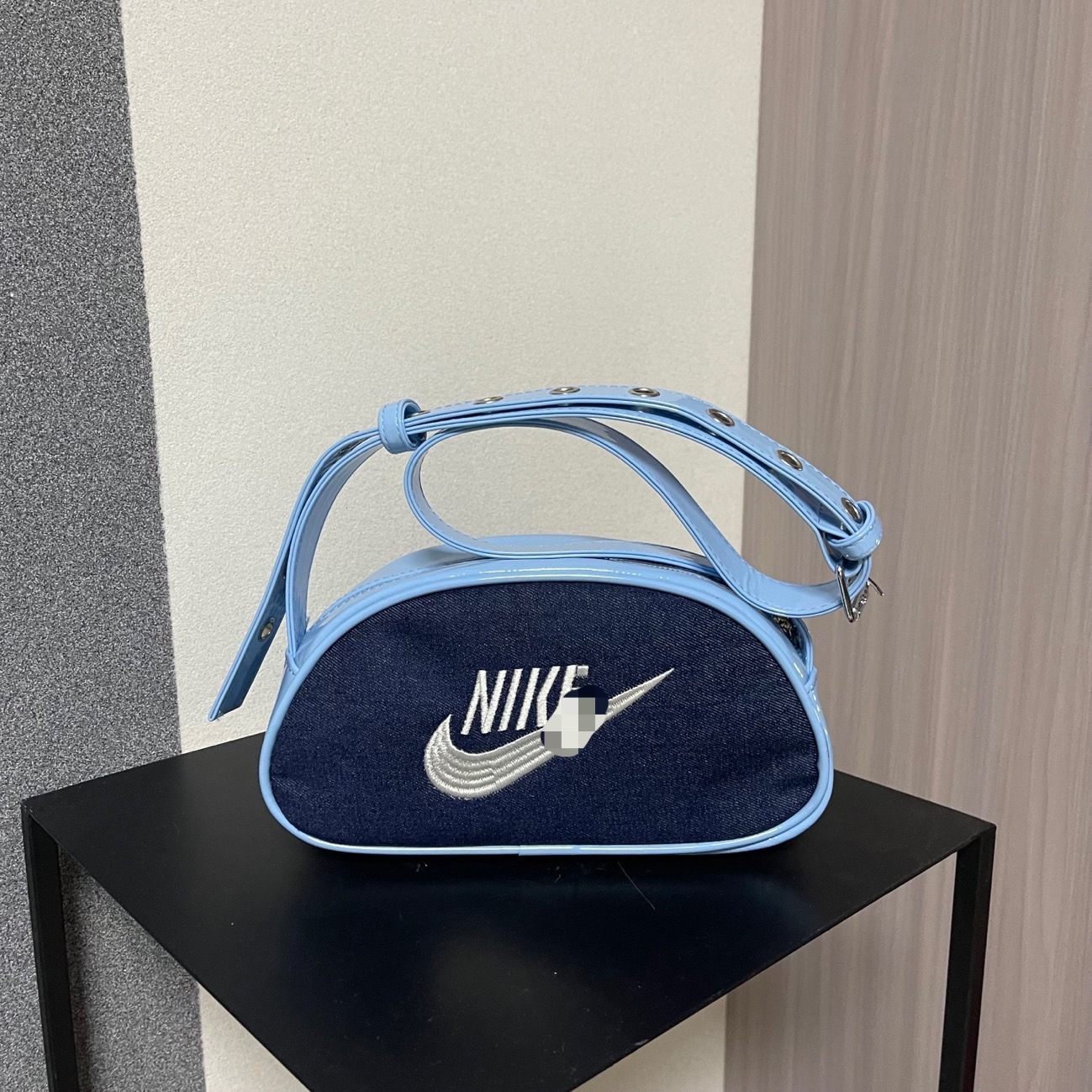 nk自制2024斜挎辣妹包运动休闲手提包复古古着百搭remake设计皮包