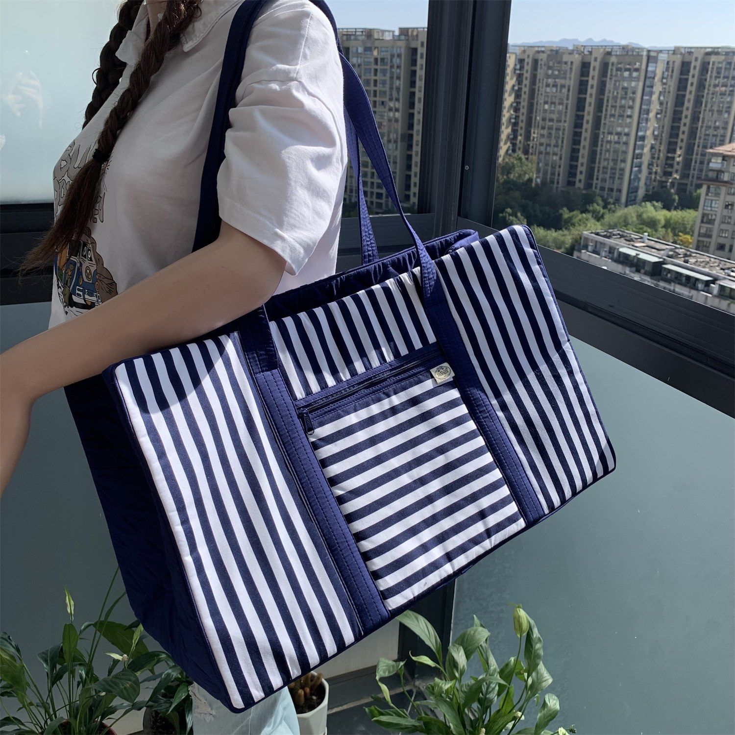 Naraya泰国曼谷袋旅行袋纯棉大礼品袋长方形背包Nb-110/L