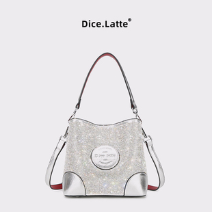 迪.艾蔻女包2025新款 托特包单肩斜挎腋下包包女小众设计镶钻女包