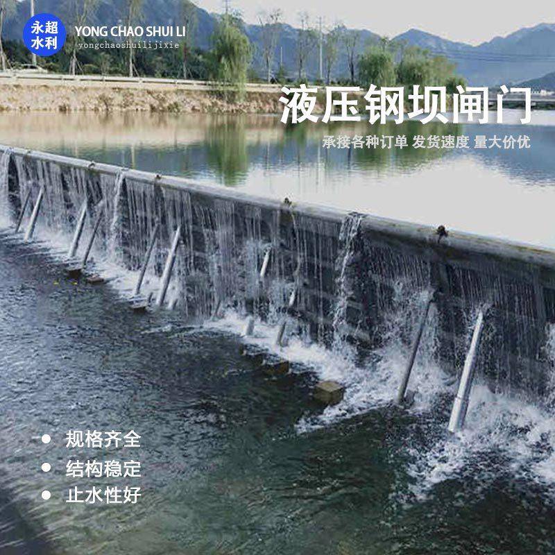 液压钢坝闸门景观钢坝液压启闭机厂家水利工程液压翻板闸门钢坝