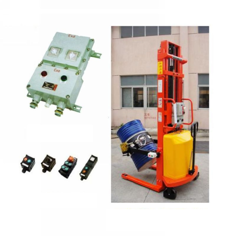 插电式交流防爆油桶堆高车 电动 蓄电池防爆油桶翻转车倒料机