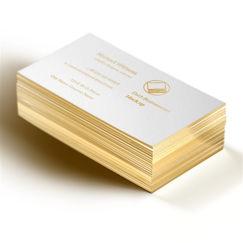 白色烫金名片制作凹凸镂空异形免费设计创意个性名片印刷