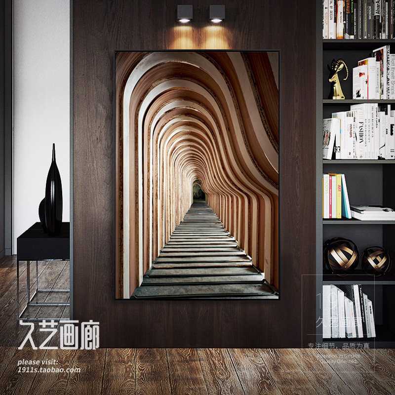 工业风玄饰画建筑艺术抽象画空间延伸客厅挂画办公室过道壁画