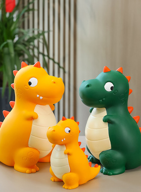 爱卡通家居小恐龙搪胶储存罐儿童房装饰品卧室小摆设男