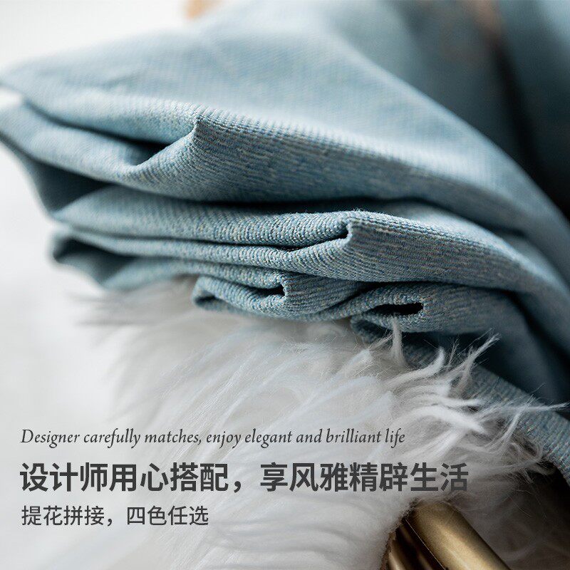 欧式提雪尼尔布料帘客厅奢华大气卧室遮光成品落地
