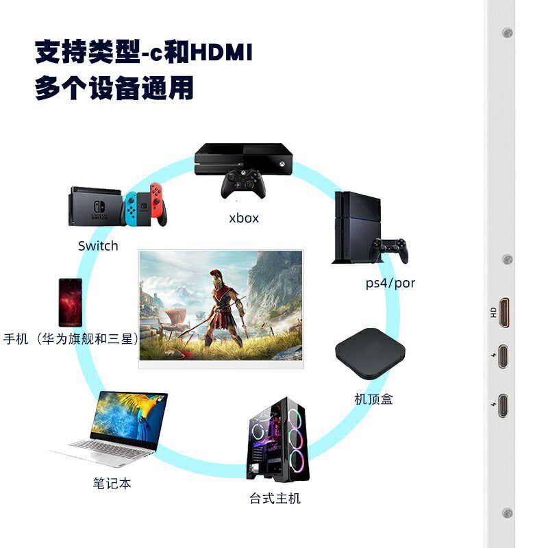 英分辨率笔记本台式电脑手一线通副屏便携式显示器