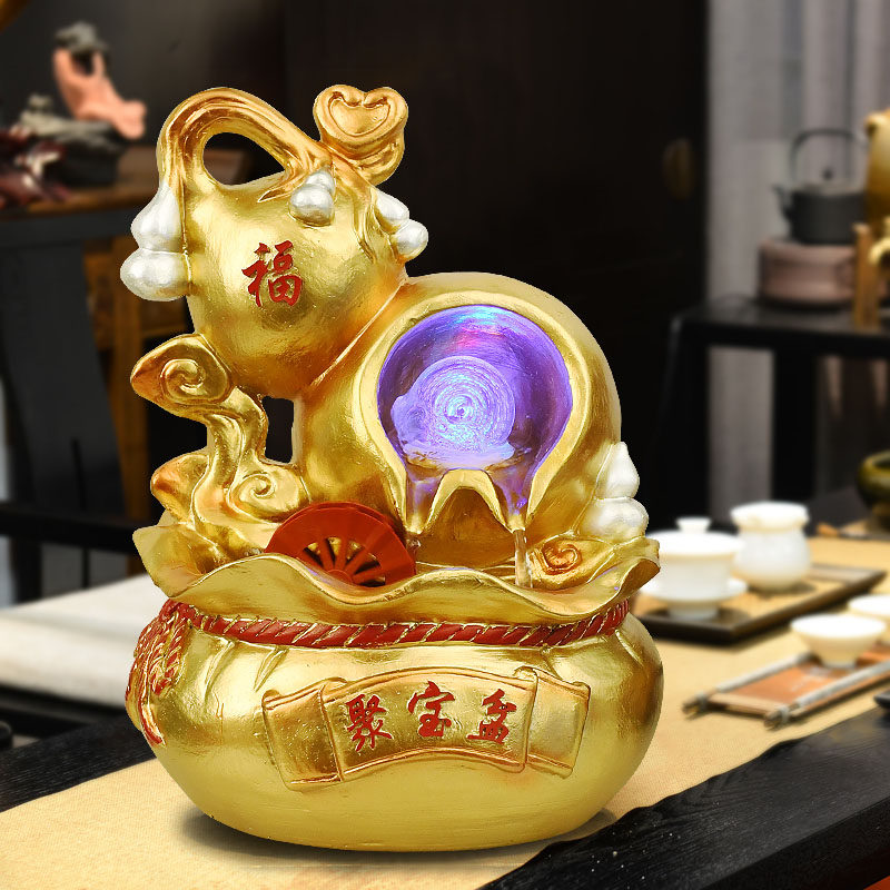 流水喷泉葫芦风车水轮球客厅业店铺吧台办公室工艺礼品