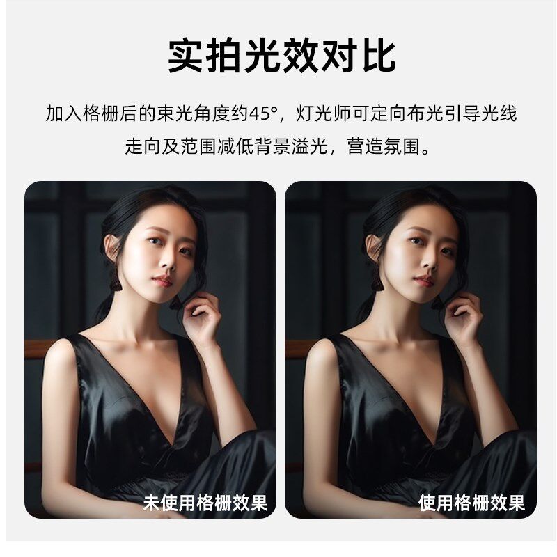 八角网格柔光箱保荣卡口蜂巢格栅长条方形影棚摄影深抛快装柔光罩