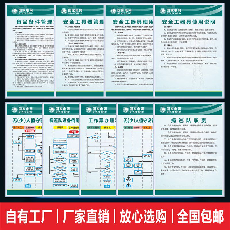电力公司岗位职责牌 国家电网工具安全管理制度事故操作流程文明