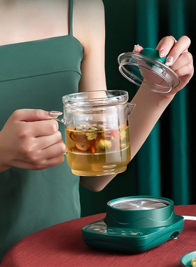 陶瓷电煮杯加热电热杯电炖玻璃杯煮茶烧水煮咖啡牛奶加热电炖杯