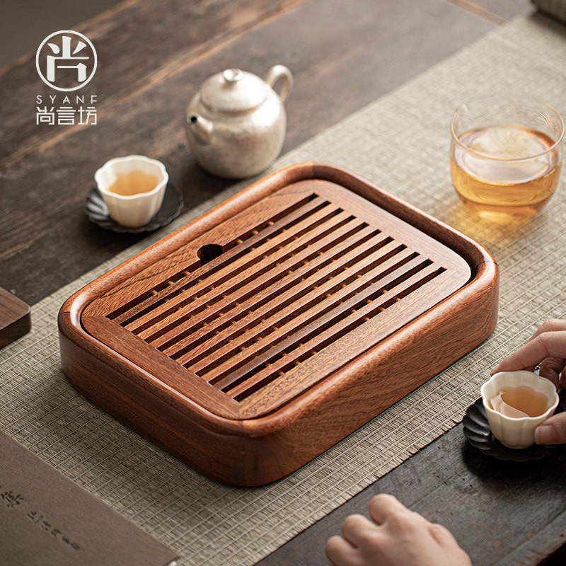 尚言坊实木小型茶盘茶台储水茶茶具盘干泡盘
